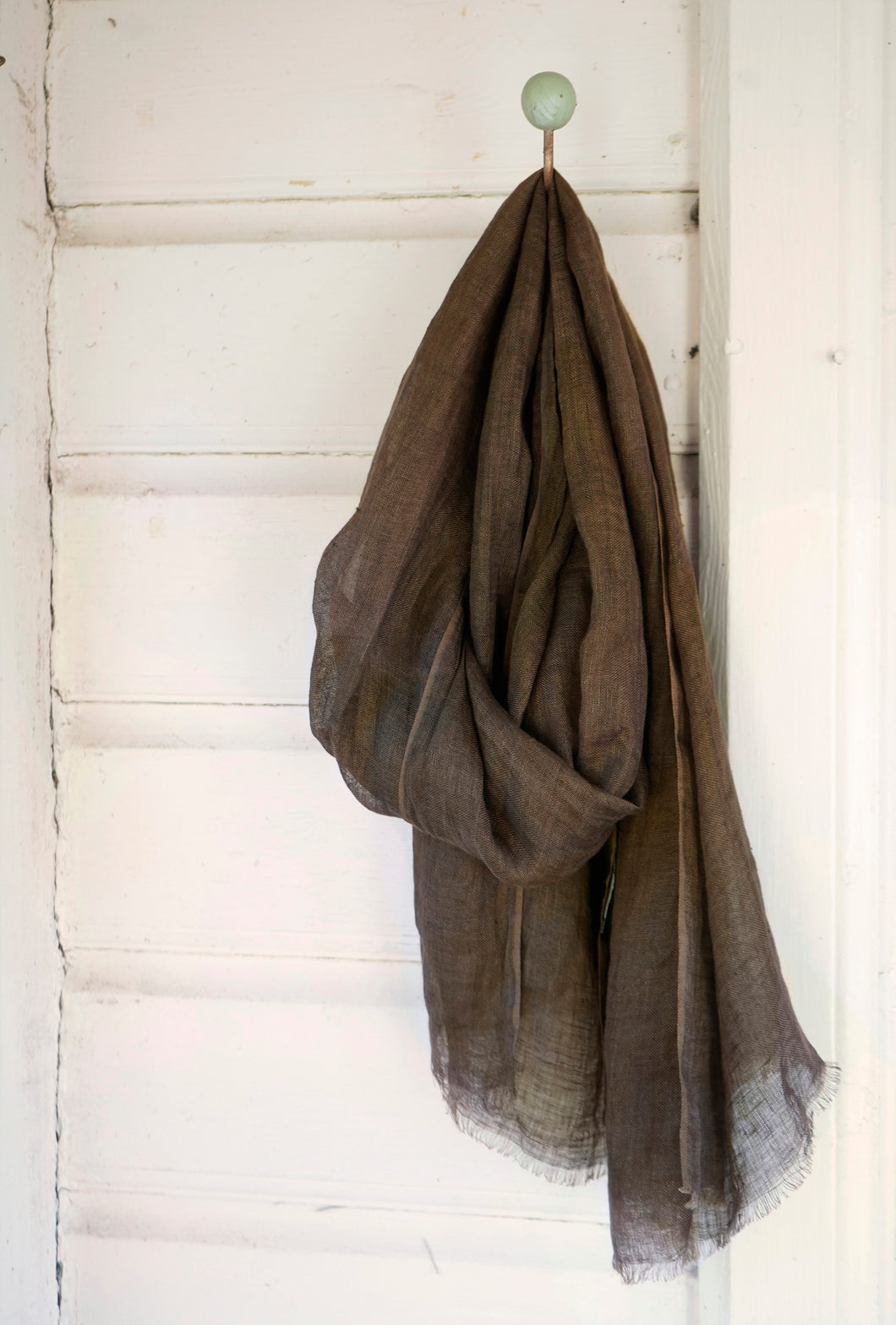 Scarf Washed Linen Brown