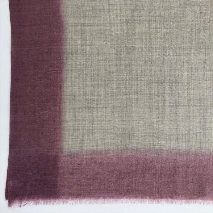 Scarf Dip Dye Border Linen/Dusty Pink