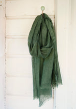Load image into Gallery viewer, Scarf Washed Linen Forest Green