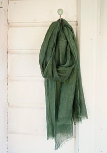 Scarf Washed Linen Forest Green