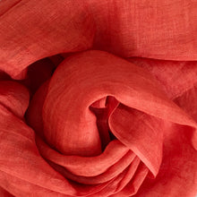 Load image into Gallery viewer, Scarf Washed Linen Deep Coral - only 1 pc left!