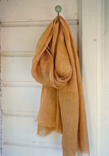 Load image into Gallery viewer, Scarf Washed Linen Yellow Ochre