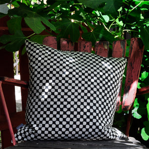 Cushion Cover Dots Black Organic Cotton