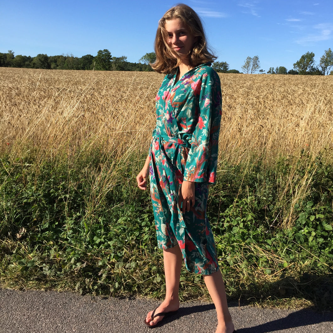 Kimono Floradora Bird Cool Green