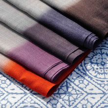 Load image into Gallery viewer, Scarf Dip Dye Border Linen/Dusty Pink