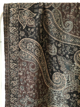 Load image into Gallery viewer, Shawl XL Paisley Brown Wool Jacquard 100x200 cm