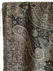 Shawl XL Paisley Brown Wool Jacquard 100x200 cm