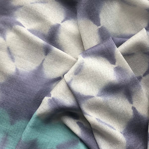 Scarf Aurora Tie-Dye Lavender Turquoise Wool