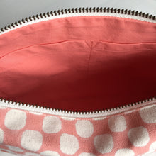 Load image into Gallery viewer, Make-up &amp; Toiletry Bag Organic Cotton Block-print Dots Rose