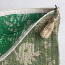 Load image into Gallery viewer, Vintage Kantha Pouch - Pistachio