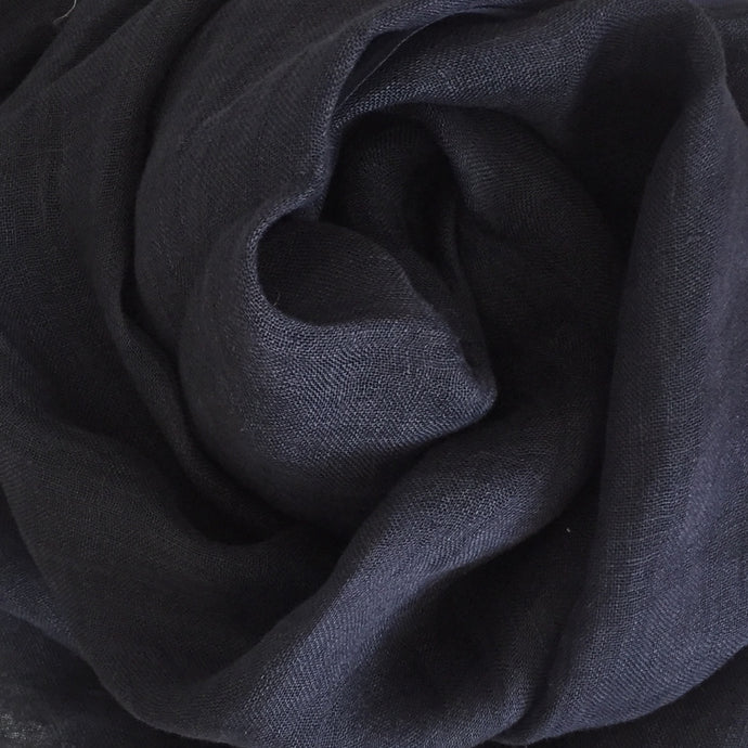 Scarf Washed Linen Dark Indigo Blue