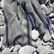 Load image into Gallery viewer, Scarf Neo Wool Grey Cobolt Blue
