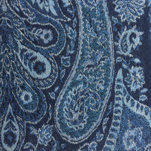 Load image into Gallery viewer, Muffler Scarf Paisley Blue Wool Jacquard 35x165 cm