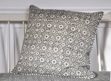 Load image into Gallery viewer, Cushion Cover Organic Cotton Block Print - Jali Grey