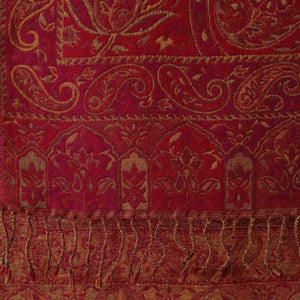Scarf Paisley Red Wool Jacquard 70x200 cm