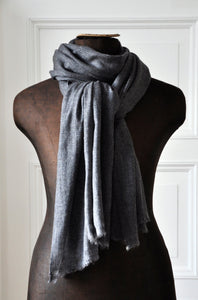 Shawl XL Soft Wool Grey