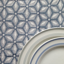 Load image into Gallery viewer, Tablecloth Organic Cotton Block Print - Tara Blue 150x265 cm