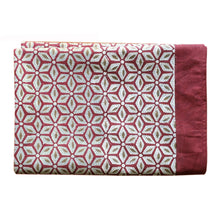 Load image into Gallery viewer, Tablecloth Organic Cotton Block Print - Tara Wine 150x150 cm