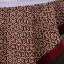 Load image into Gallery viewer, Tablecloth Organic Cotton Block Print - Tara Wine 150x150 cm